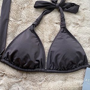 NWT Athleta Aqualuxe Gray Bikni Top Size Medium